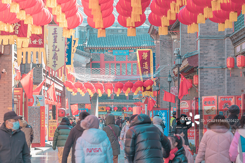天津古文化街的年味图片素材