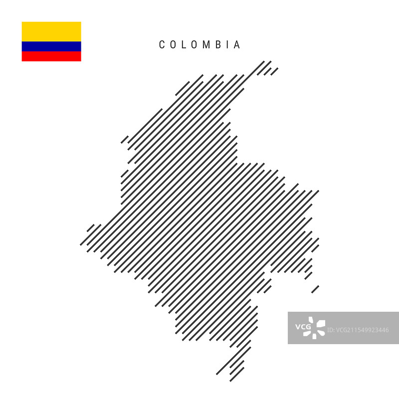 哥伦比亚地图，黑色斜纹图案设计图片素材