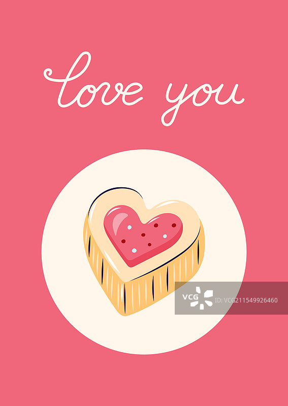情人节贺卡与心形饼干图片素材