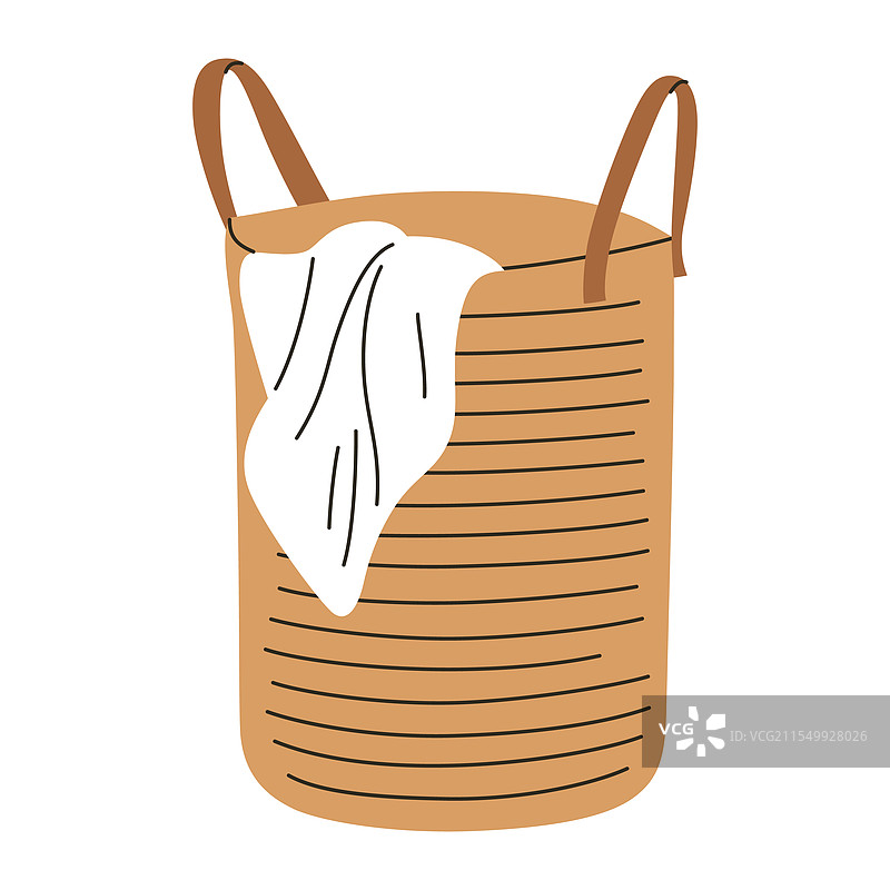 带毛巾的洗衣篮图片素材