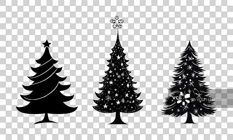 一组圣诞树图片素材