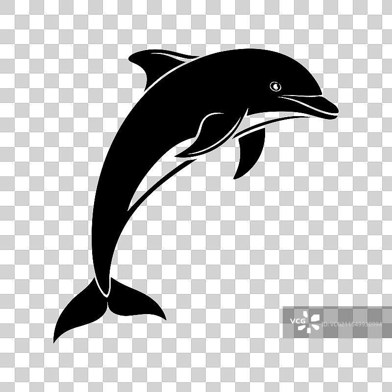 海豚图标剪影艺术设计图片素材