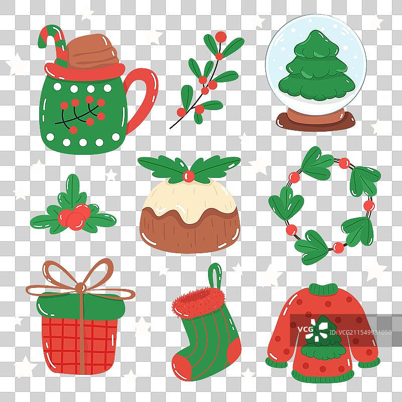 圣诞节手绘套装3-67-11-12图片素材