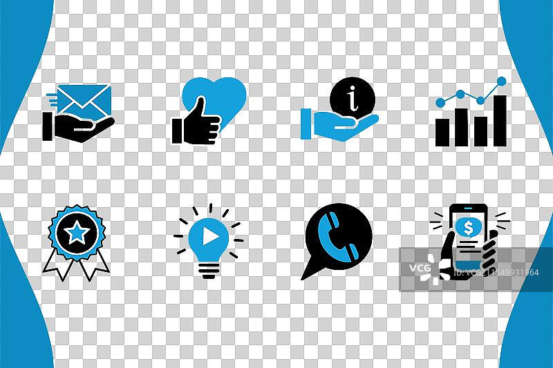 数字营销图标集图片素材