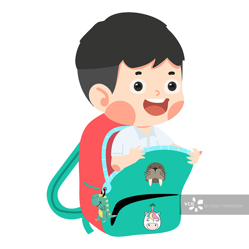 背包里的男孩学生图片素材