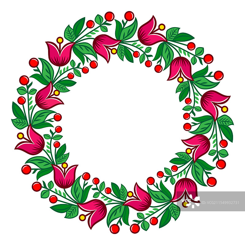 扎利皮的波兰民间艺术花环图片素材