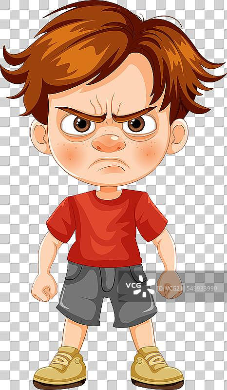 一个看起来沮丧和生气的小男孩图片素材