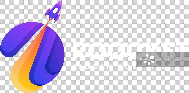 彩色渐变风格的火箭标志图片素材