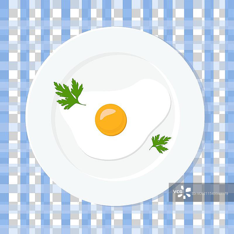 白盘上的煎蛋简单早餐设计图片素材