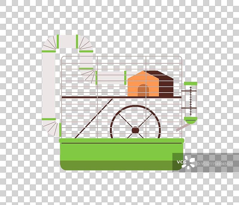 一个带笼子的仓鼠用品套装图片素材