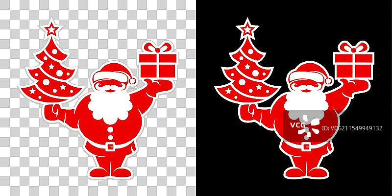 圣诞礼物图标与圣诞老人图片素材