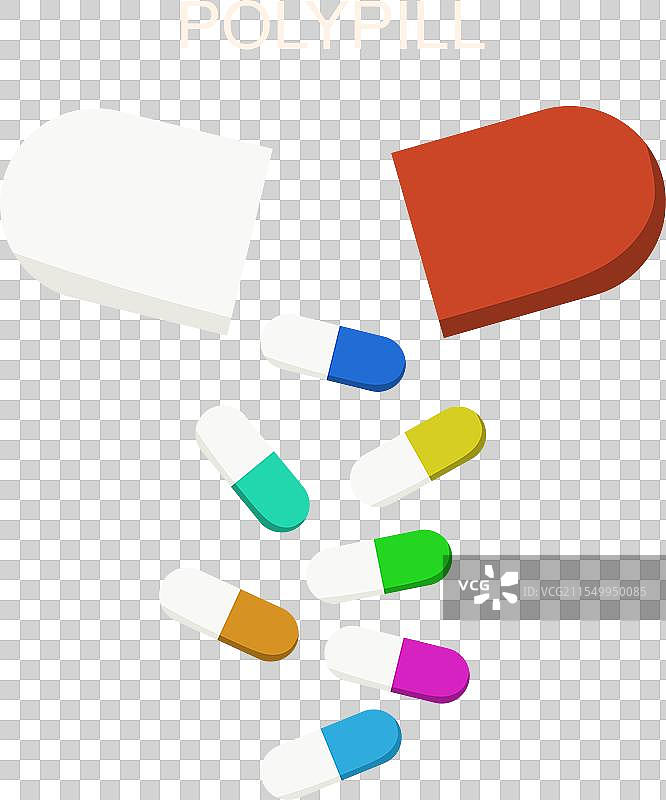 药物复合药丸概念与开放状态图片素材