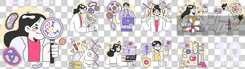 医学研究集 生物技术 医学与图片素材