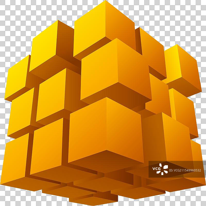 抽象的金色立方体图片素材