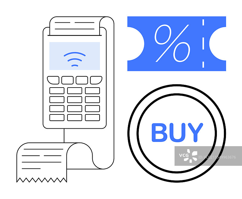 带打印收据的数字支付终端图片素材