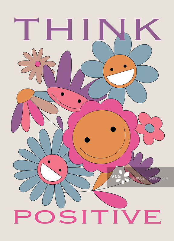 1960年代1970年代积极思考海报图片素材