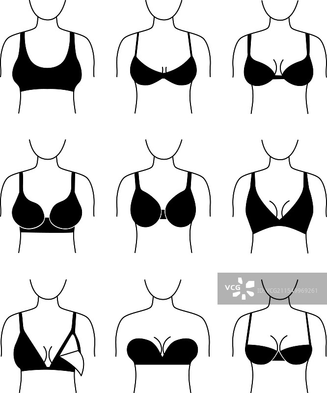 女性内衣系列，包括文胸的集合图片素材