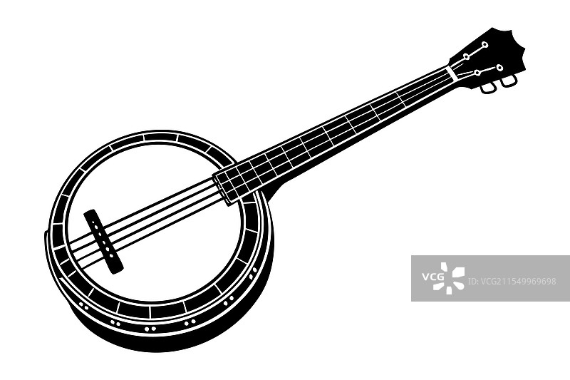 黑白班卓琴图片素材