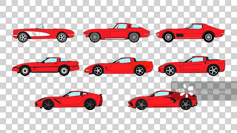 雪佛兰科尔维特历史 C1 C2 C3 C4 C5 C6 C7 C8图片素材