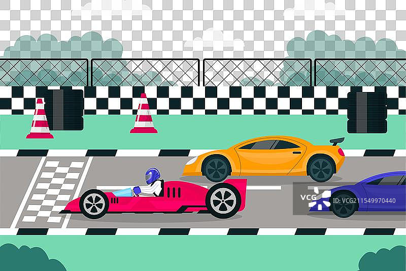 色彩斑斓的汽车比赛图片素材