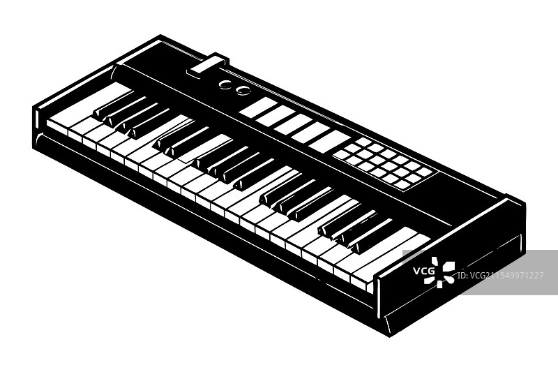 黑白电子键盘图片素材