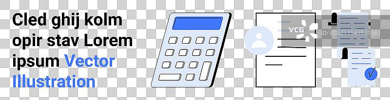 现代商业和金融工具与计算器图片素材