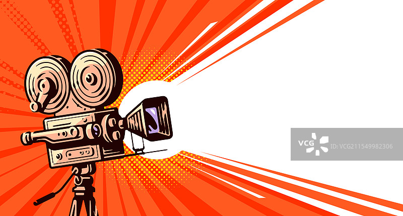 复古视频电影摄像机展示电视机图片素材