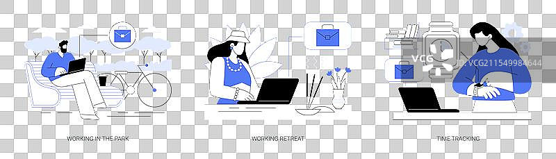 孤独的数字游牧者卡通形象图片素材