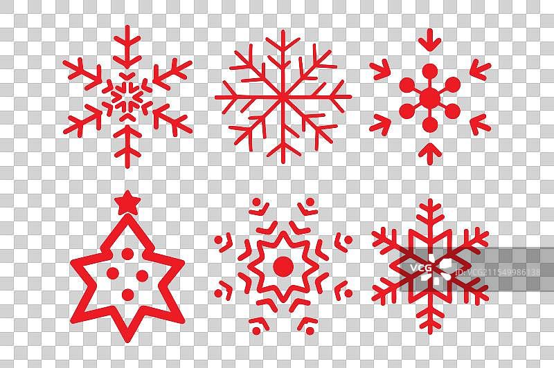 可编辑线条的雪花线条图标图片素材