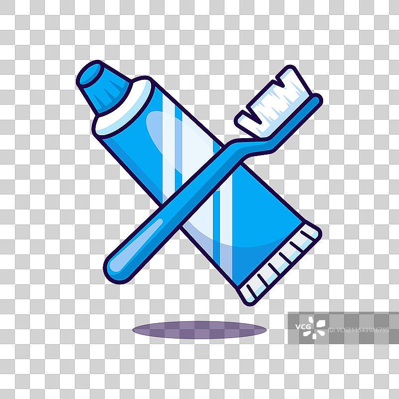 刷牙和牙膏的卡通形象图片素材