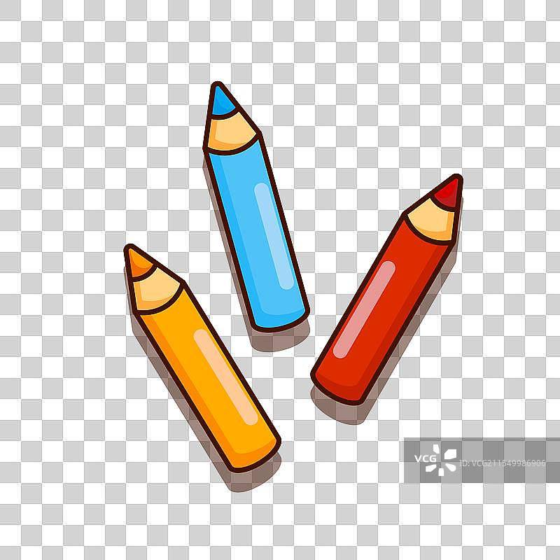 彩色铅笔的卡通图像图片素材