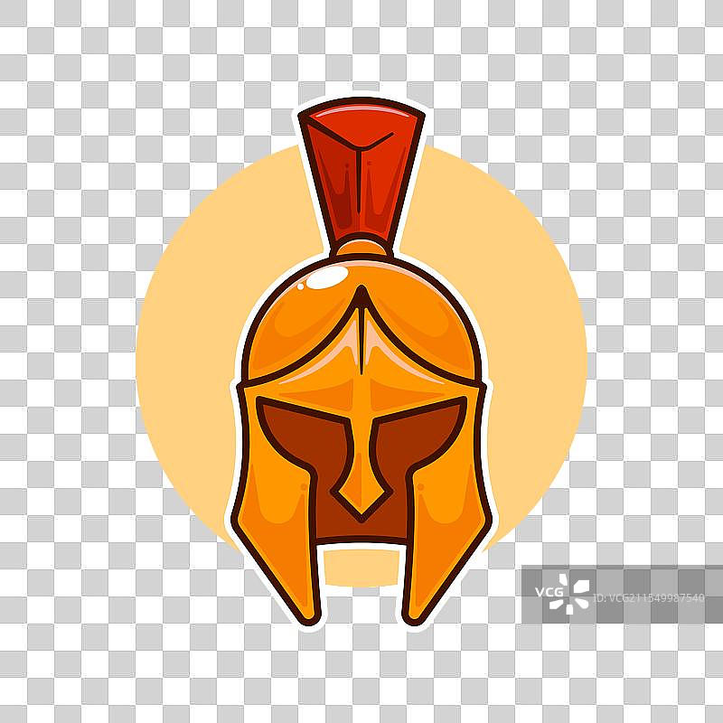 斯巴达角斗士头盔 - 卡通图片素材