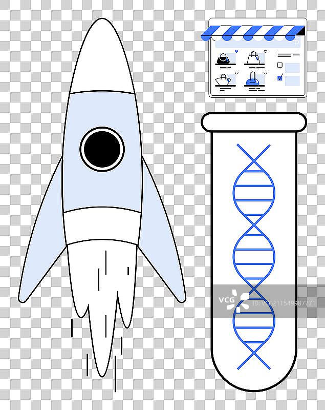 未来的火箭发射生物技术与图片素材