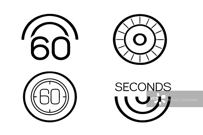 创意的60秒倒计时计时器合集图片素材