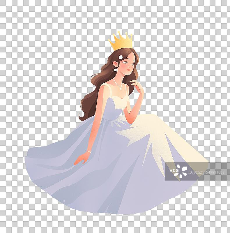 优雅女性华丽礼服插画图片素材