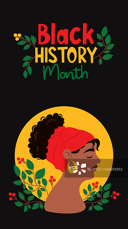 黑人历史月海报，非裔美国女性图片素材