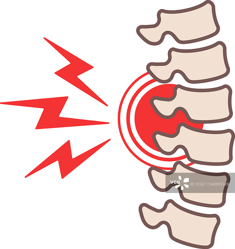 背痛图标，线条和填充风格图片素材