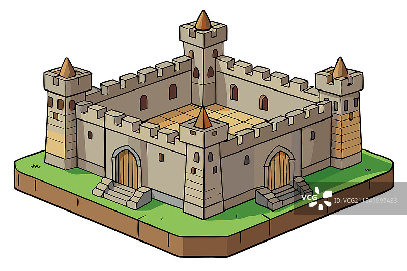 激光切割制作的微型城堡模型图片素材