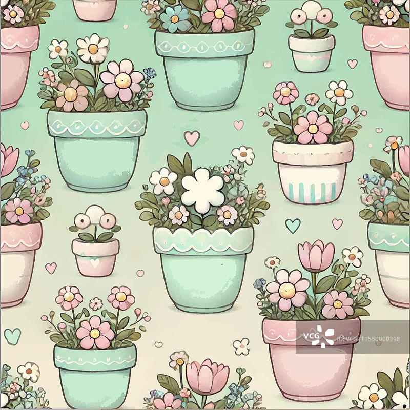 花盆印花设计图片素材