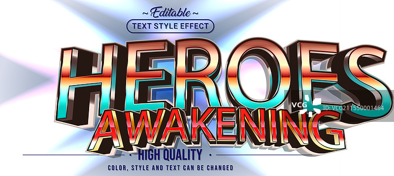 可编辑文本样式效果 - 英雄觉醒图片素材