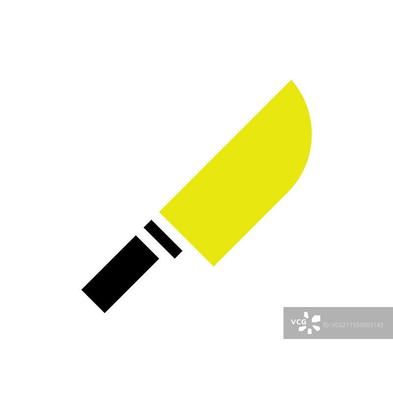 黄色刀具图标厨房用具平面设计图片素材