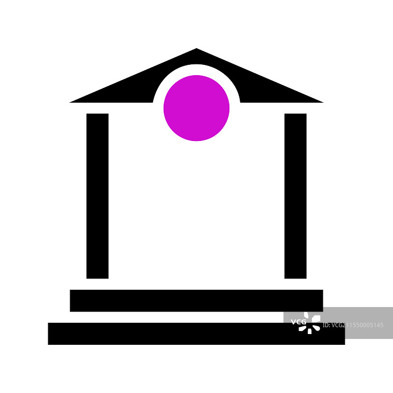 抽象的寺庙或图书馆概念图标图片素材