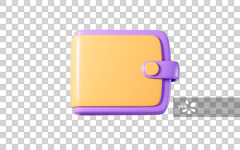 卡通现金钱包模型3D渲染图片素材