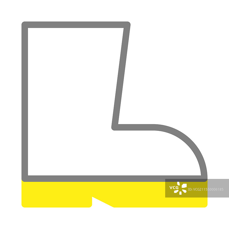 工作靴安全鞋的线条艺术图标图片素材