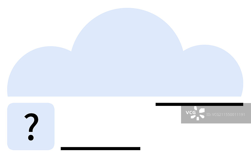 带有问号的云朵和简约线条图片素材