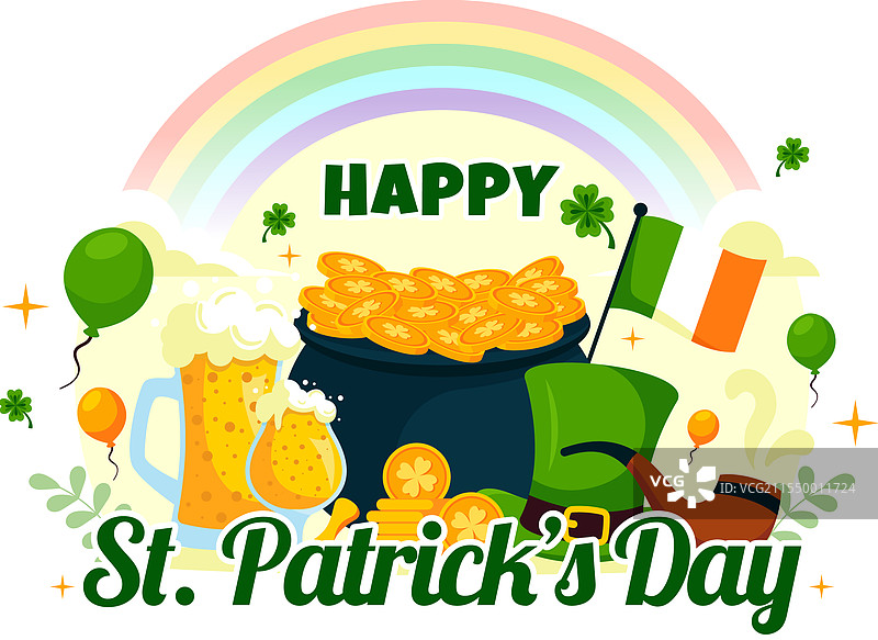 快乐的圣帕特里克节在3月17日庆祝图片素材