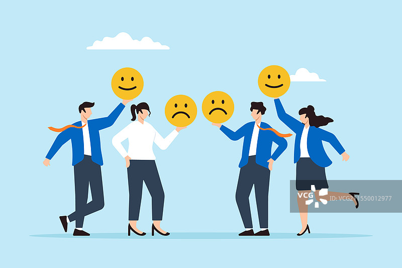 平坦的商人和商女人士开心地握手图片素材