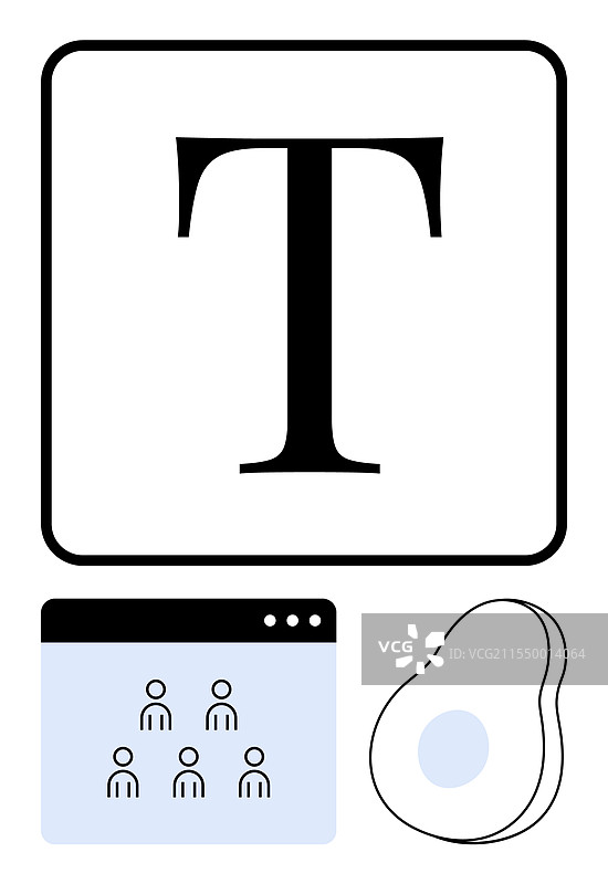 大胆的排版视频通话界面与鳄梨图片素材