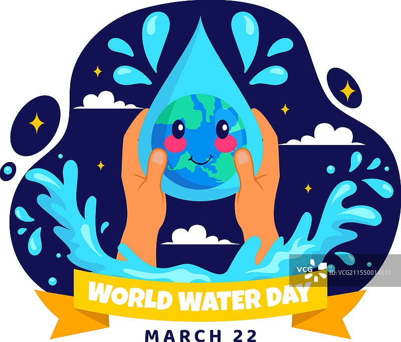 世界水日，展示水滴和水龙头图片素材