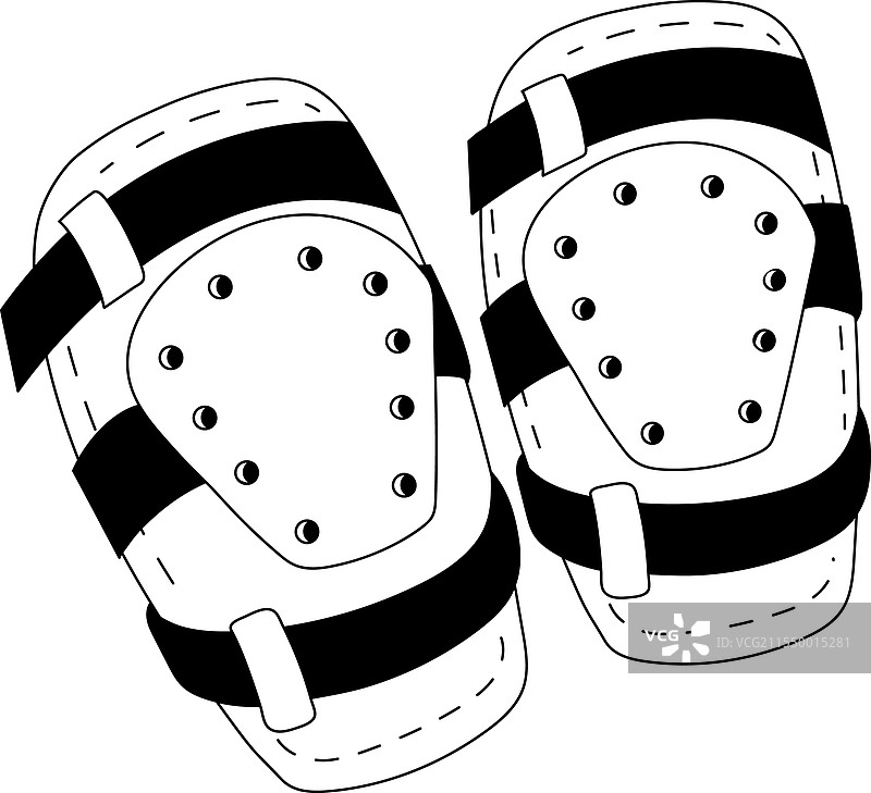 手绘风格的安全护肘垫图片素材